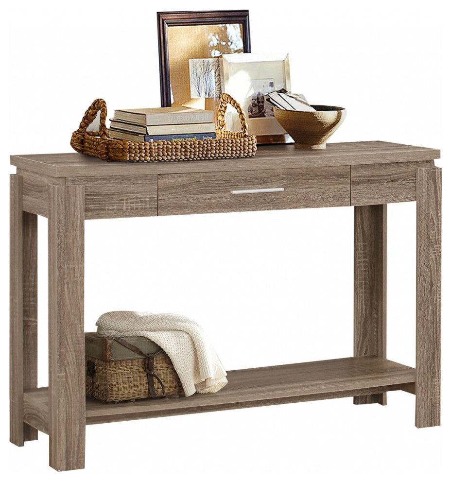 Sofa Table, Dark Taupe Particle Board WithPaper Ve Dark Taupe