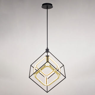 Anson 1-Light Integrated LED Geometric Matte Black/Gold Pendant Light