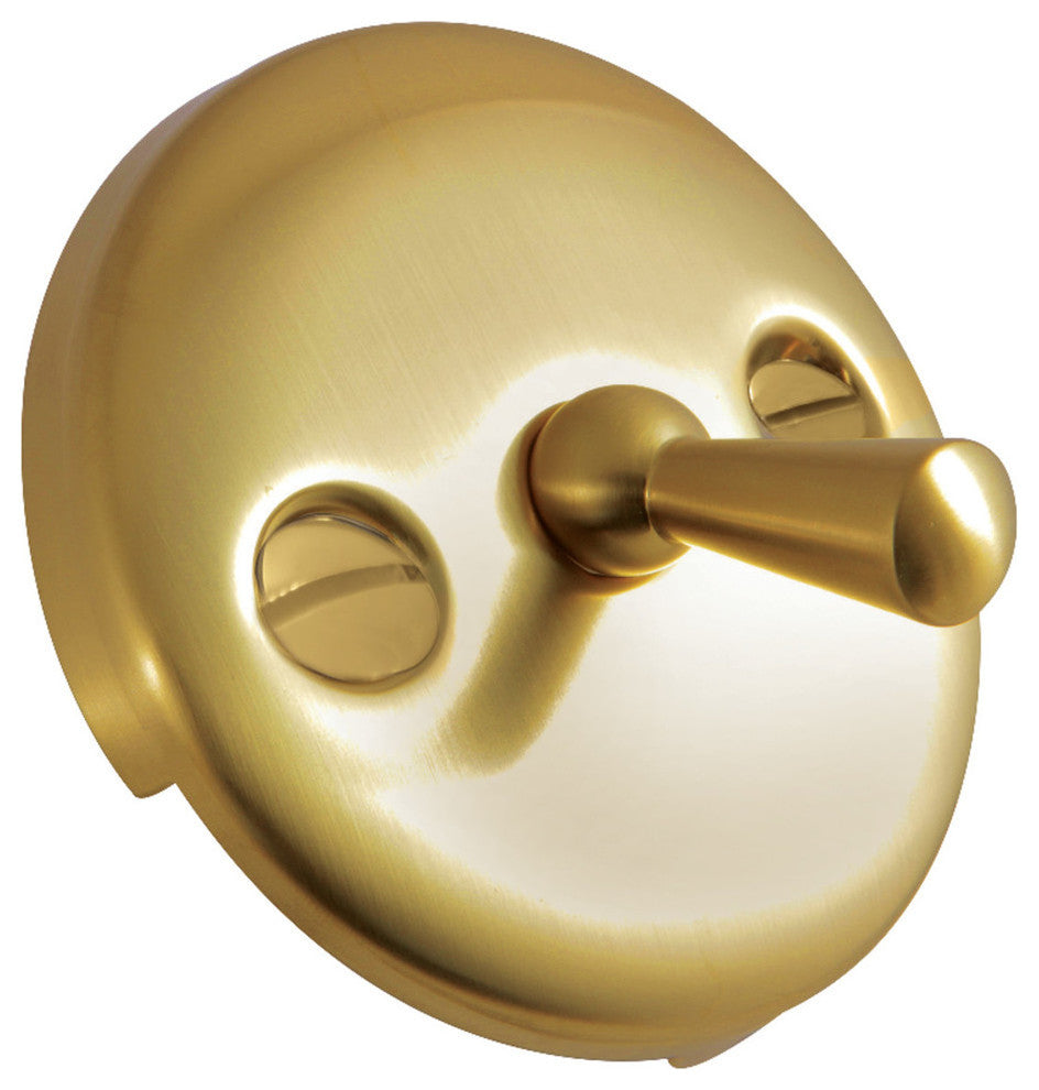 Kingston Brass Round Overflow Plate With Trip Lever, Brushed Brass