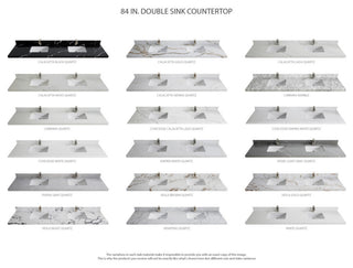 Chicago 84" Double Sink Bathroom Vanity, Black 2" Viola Gold