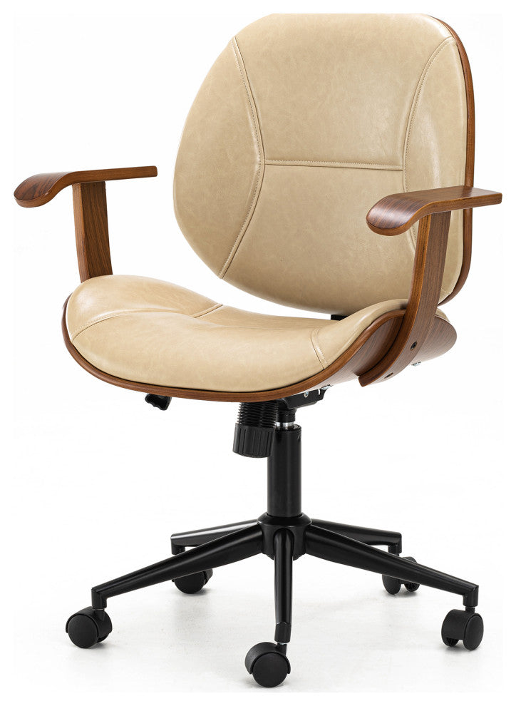 Beige Gaslift Adjustable Swivel Office Chair