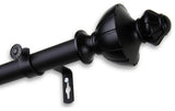 Jacob 1" Curtain Rod, Black, 120-170"