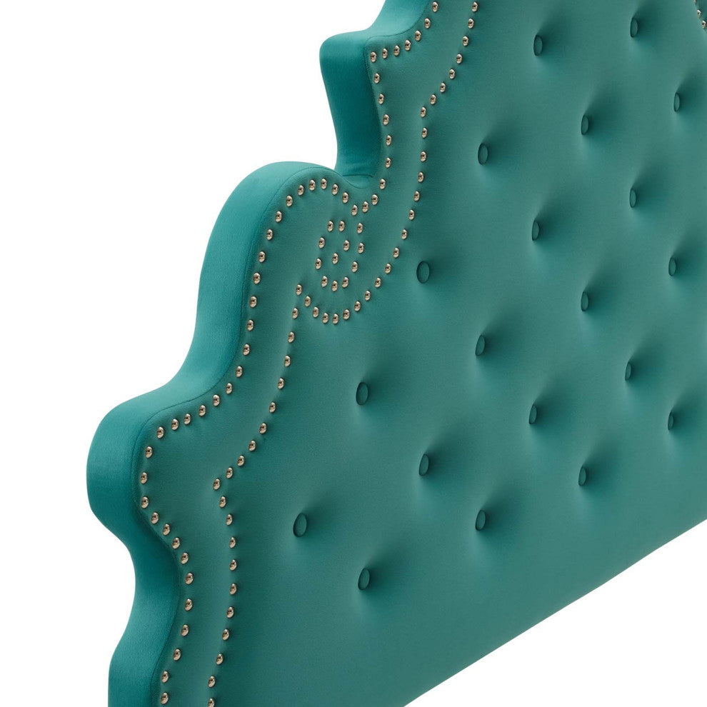 Diana Tufted Performance Velvet Full/Queen Headboard Teal