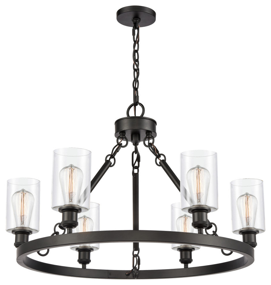 INNOVATIONS LIGHTING 830-BK-G802-LED Saloon 6 Light 30 inch Chandelier
