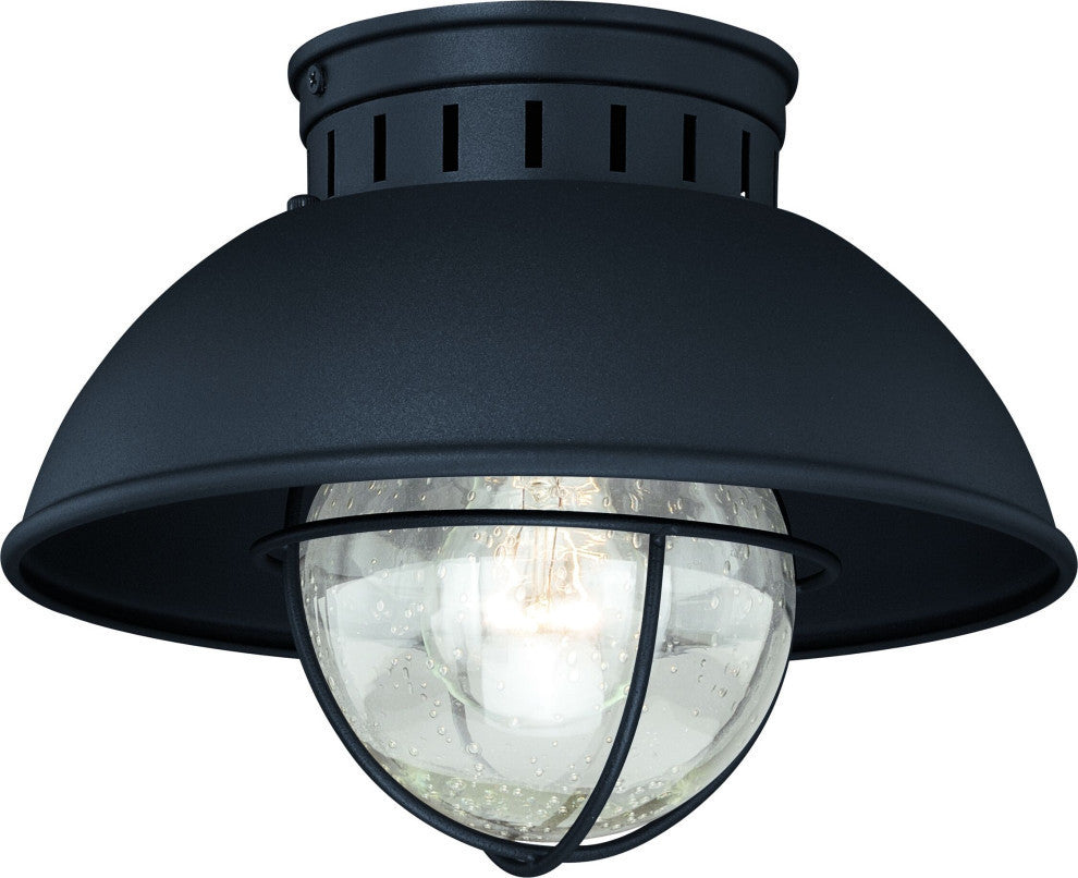 Vaxcel Harwich 10" Outdoor Flush Mount, Textured Black