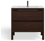 The Shiloh Bathroom Vanity, Dark Walnut, 36", Single Sink, Freestanding