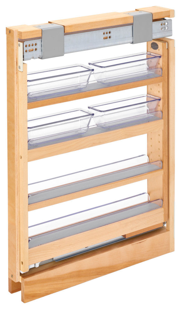 Wood Vanity Base Filler Pull Out Organizer for New Cabinets With Soft Close, 3"W