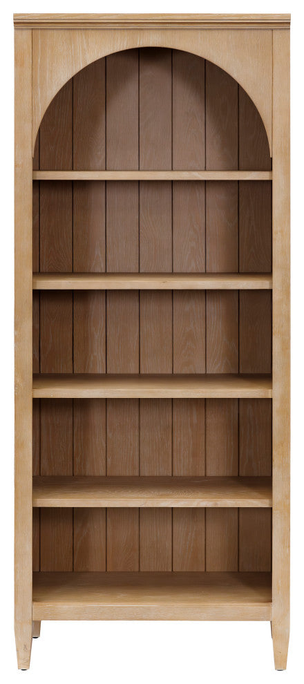 Modern Wood Open Bookcase, Shelving, Fully Assembled, Light Brown