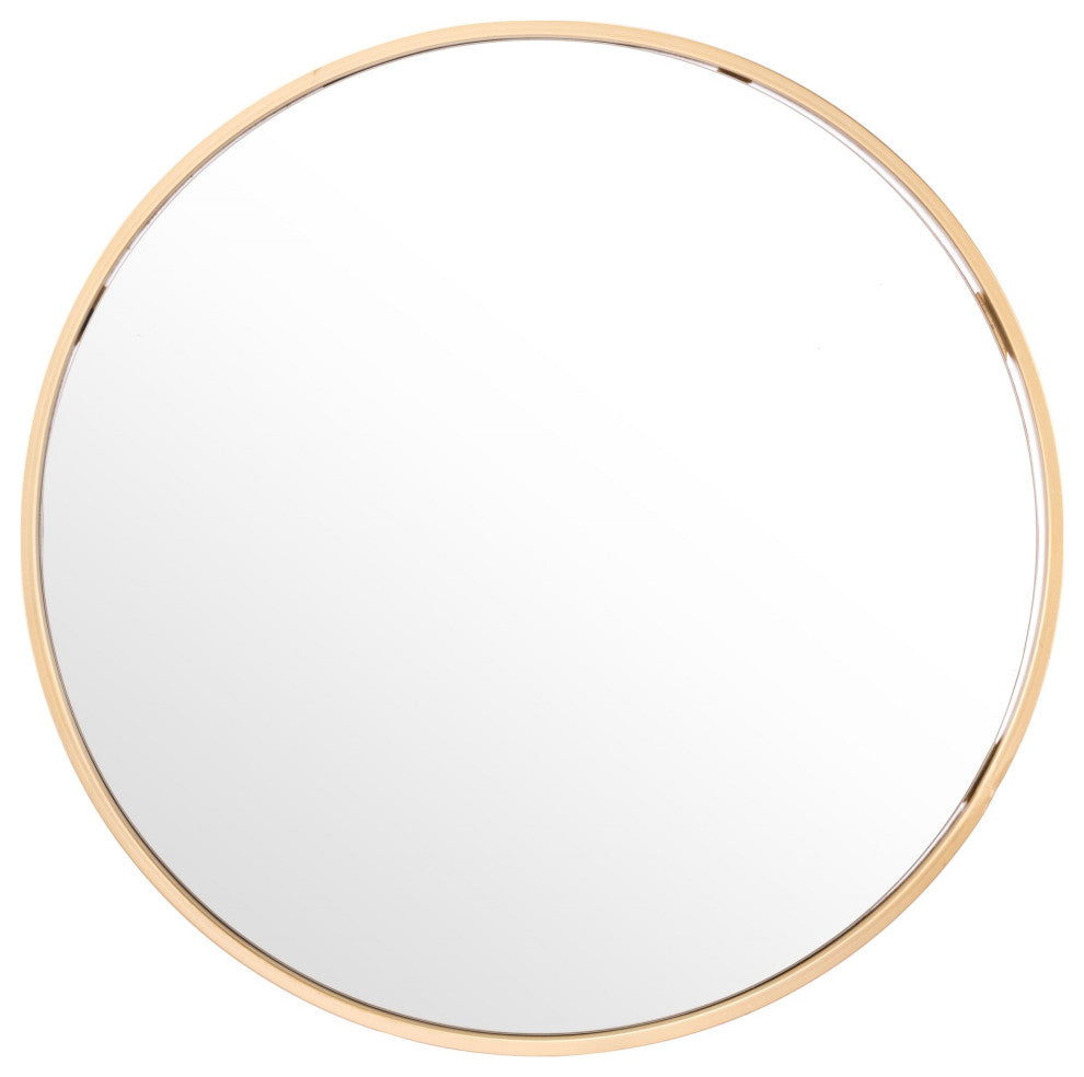 Frame Wall Mirror, Oval, Glass, Steel Metal, Gold, Bedroom Living