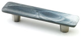 Shell Unique Handmade Glass Cabinet Hardware, 3" cc Pull Handle, Misty Gray