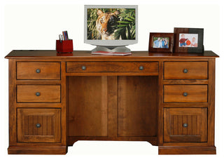 Eagle's Coastal Double-Pedestal Desk, Executive Office Desk, Interesting Aqua