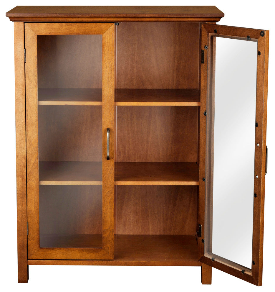Wooden Bathroom Floor Storage Cabinet Oil Oak
