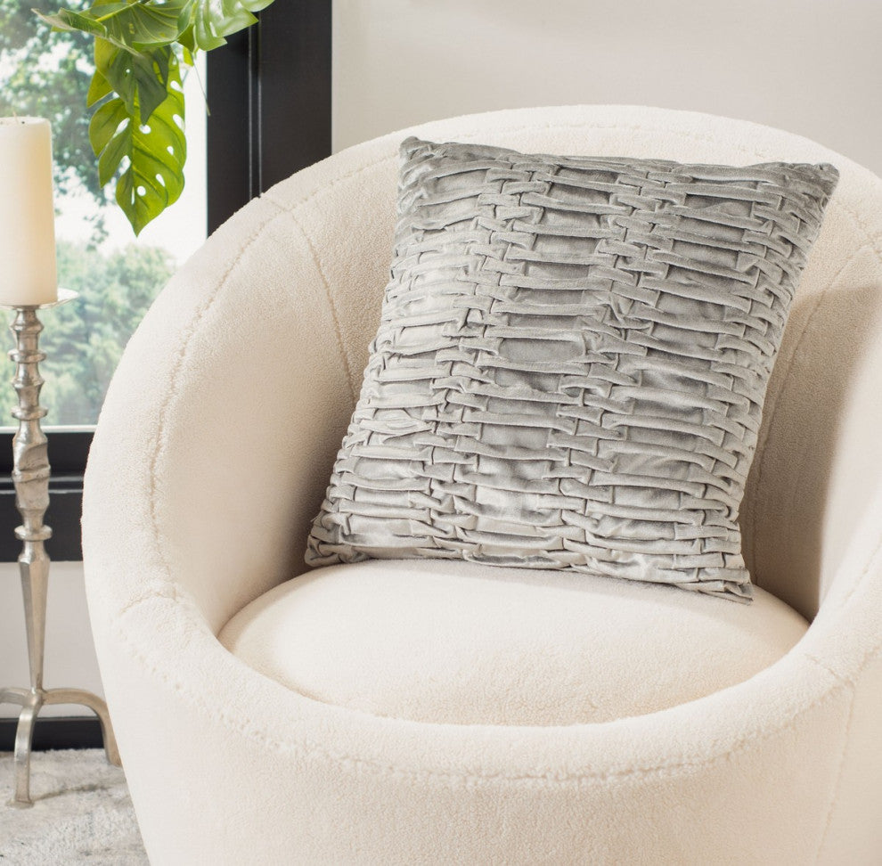 Safavieh Marita Pillow, Light Grey, 18" Square
