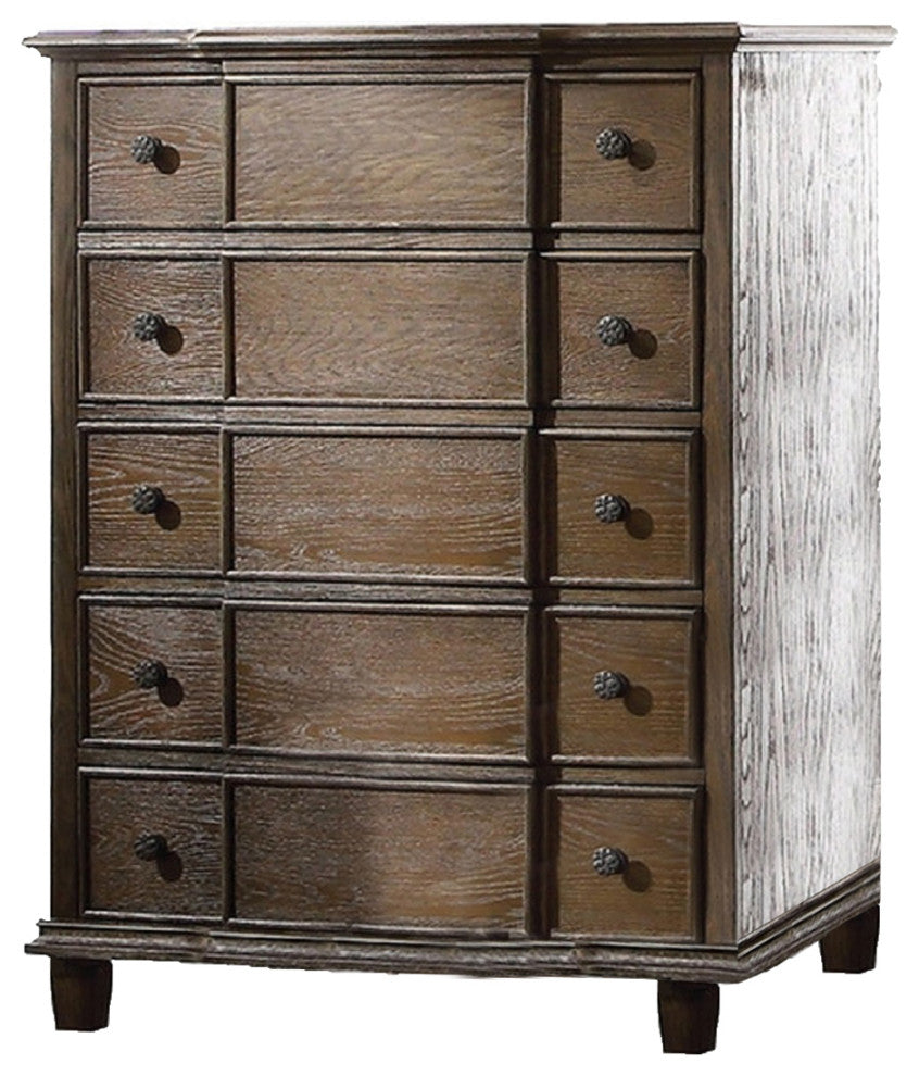 5 Drawers Weathered Oak Chest