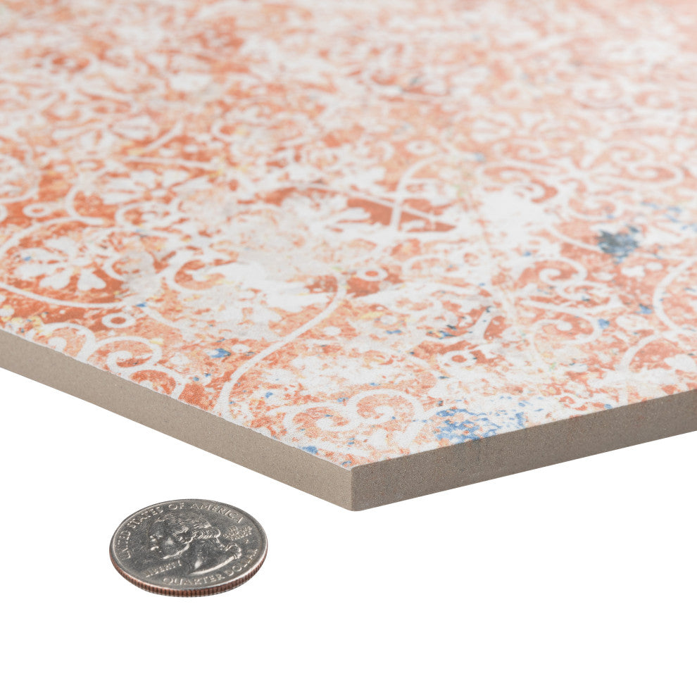 Emotion Hex Red Porcelain Floor and Wall Tile