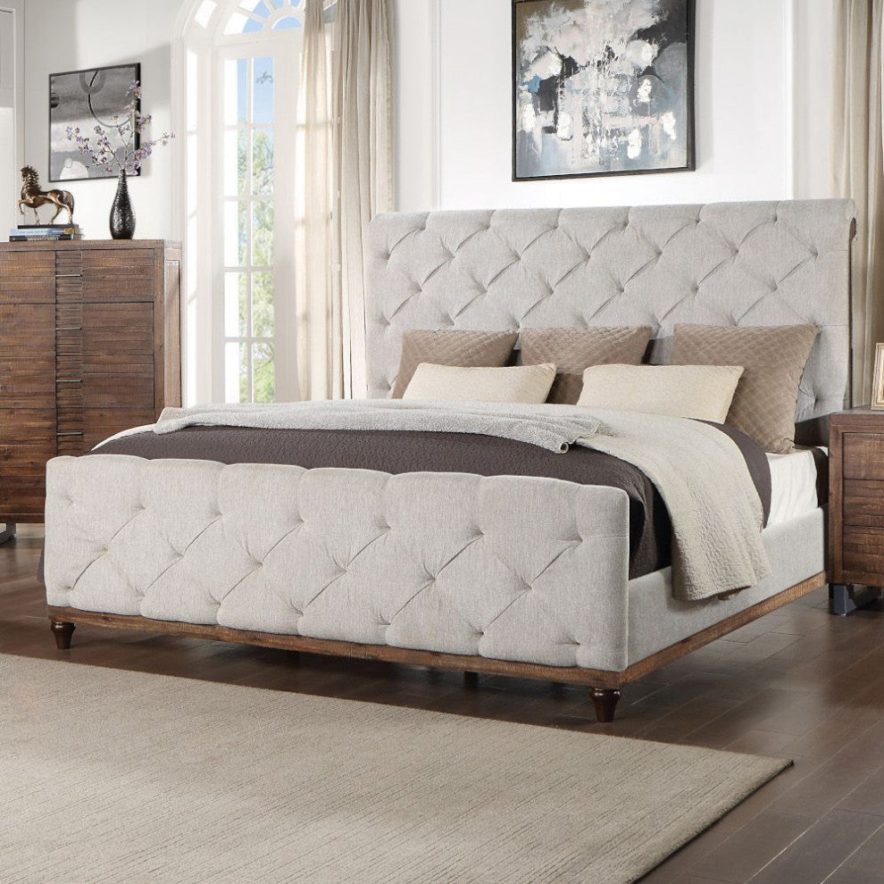 ACME Andria Queen Bed, Reclaimed Oak Finish