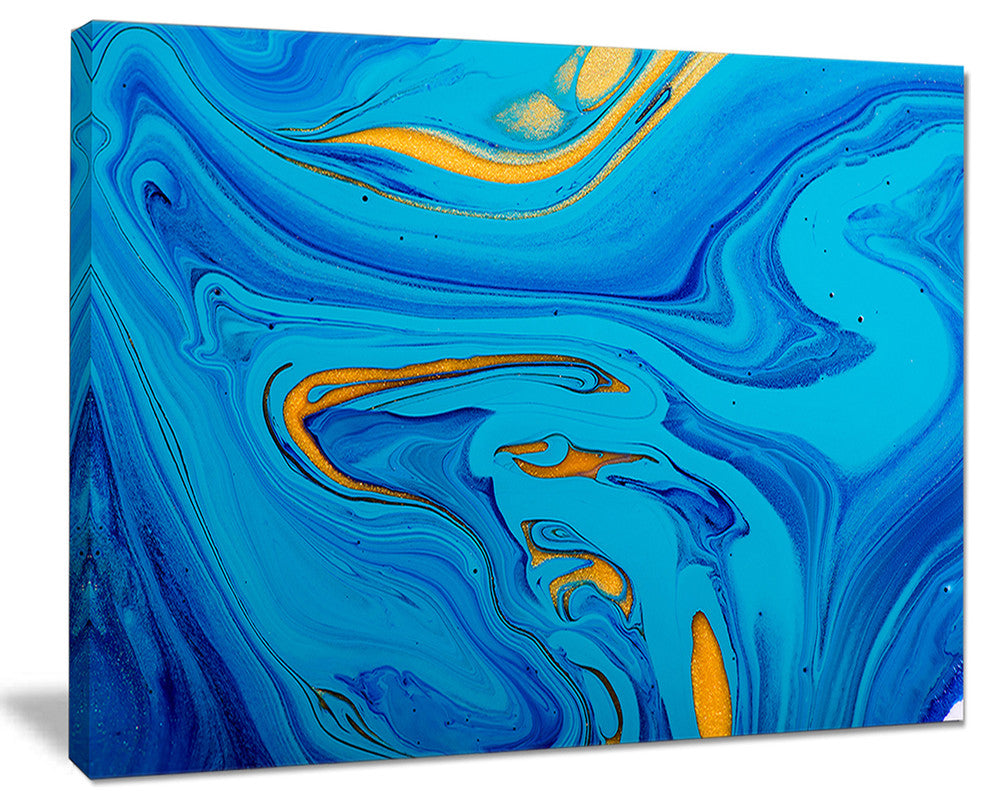 "Light Blue Abstract Acrylic Paint Mix" Canvas Print