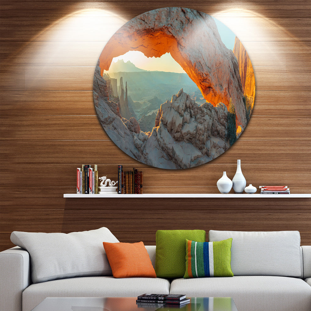 Mesa Arch Canyon Lands Utah Park, Landscape Round Wall Art, 23"