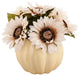 10" Cream Sunflowers In Pumpkin