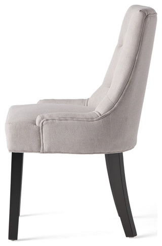 GDF Studio Stacy Fabric Diamond Tufted Back Dining Chairs, Set of 2, Light Gray