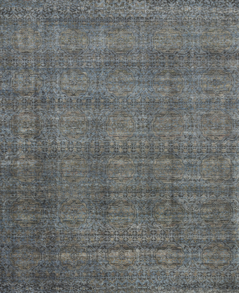 Amara AMM-05 Blue/Gold Area Rug, 6'x9'