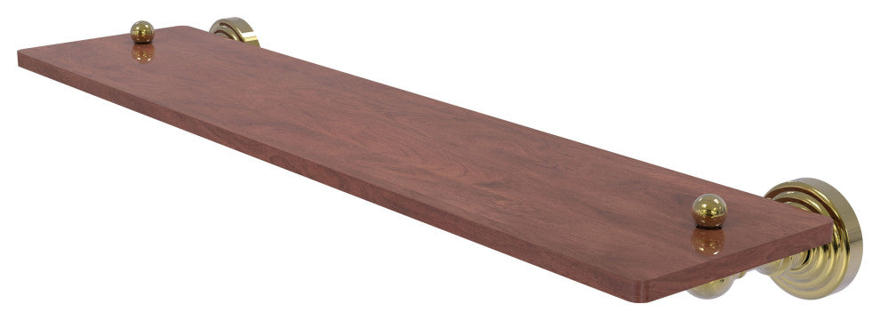 Waverly Place 22" Solid Wood Shelf, Unlacquered Brass