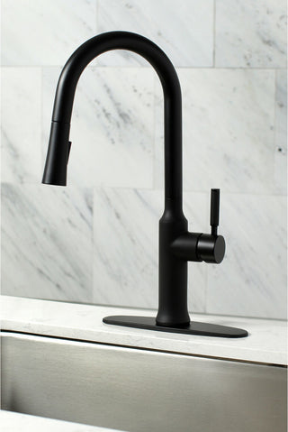 Gourmetier Single-Handle Pull-Down Kitchen Faucet, Matte Black