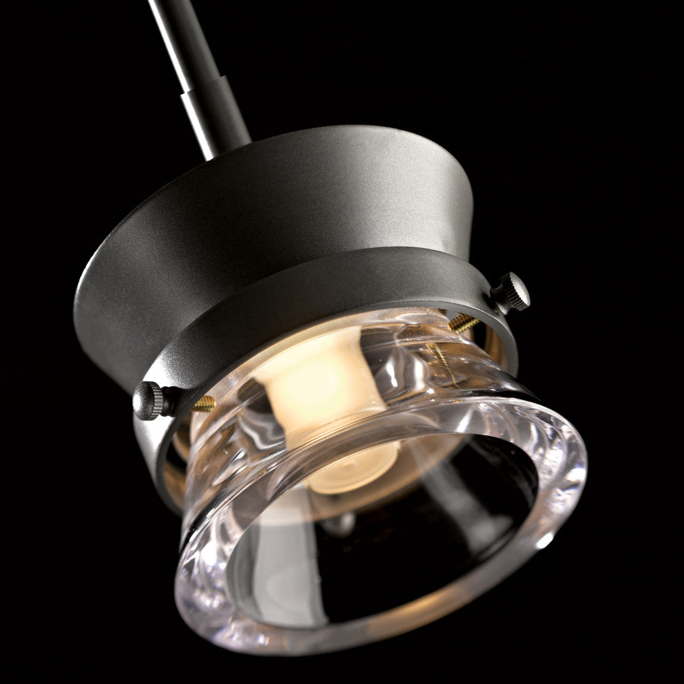 Apparatus Mini Pendant, Dark Smoke Finish, Clear Glass