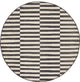 Unique Loom Black Striped Williamsburg 5' Round Rug