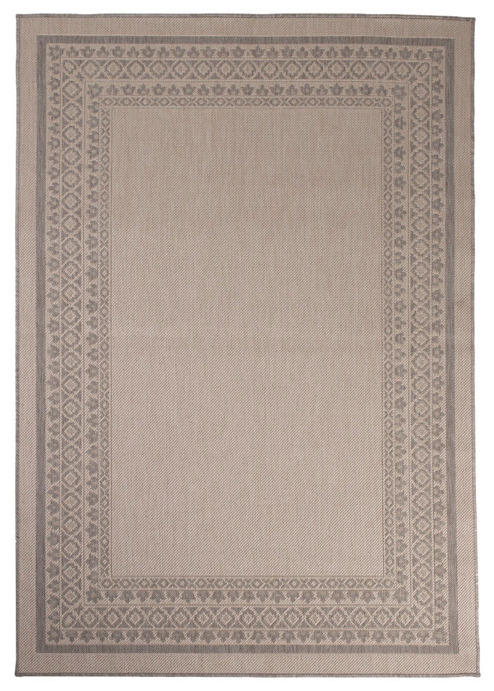 Outdoor Collection Oriental Accent Water Proof Rug, Dove, 7'10"x10'