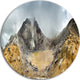 Volcano Panorama With Dramatic Sky, Landscape Round Wall Art, 11"
