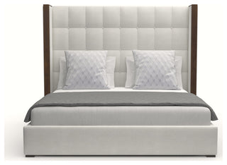 Nativa Interiors Irenne Box Tufted Bed, Off White, King, Medium 67"