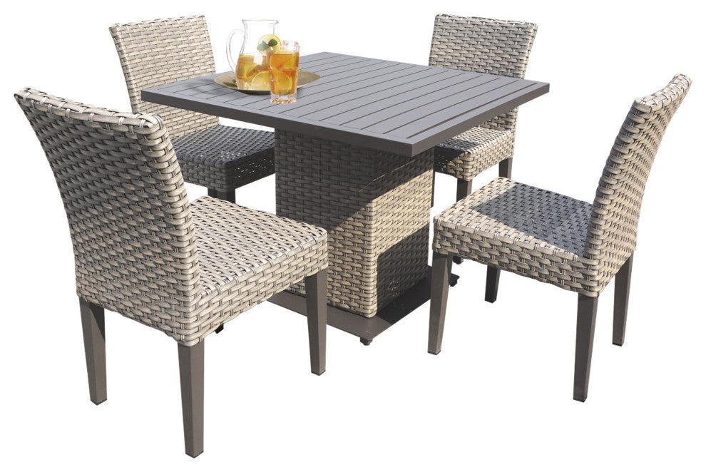 Florence Square Dining Table with 4 Chairs Grey Stone