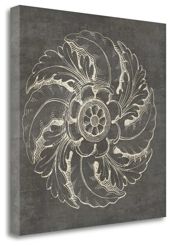 "Rosette IV Gray" By Wild Apple Portfolio, Giclee Print on Gallery Wrap Canvas