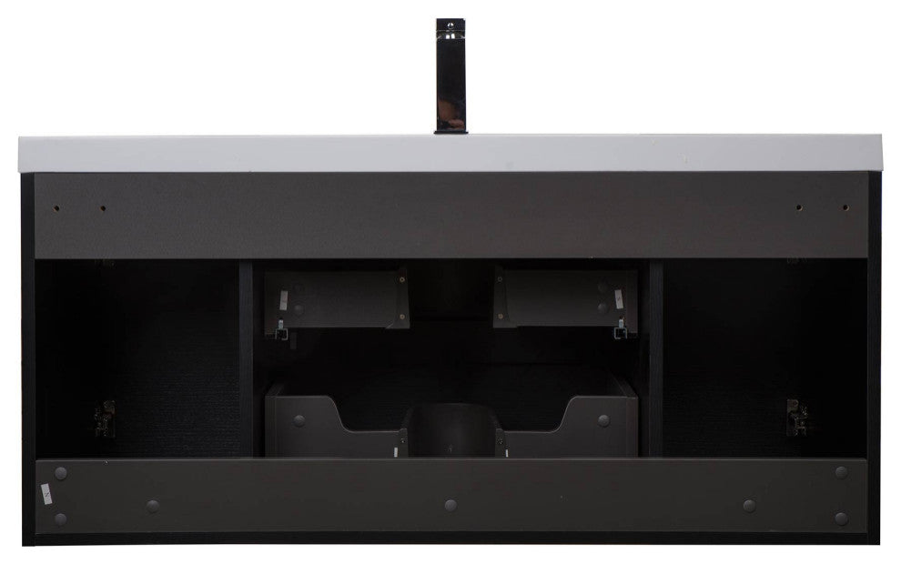 ConceptBaths 48" Angela Wall Mounted Modern Single Vanity, Black