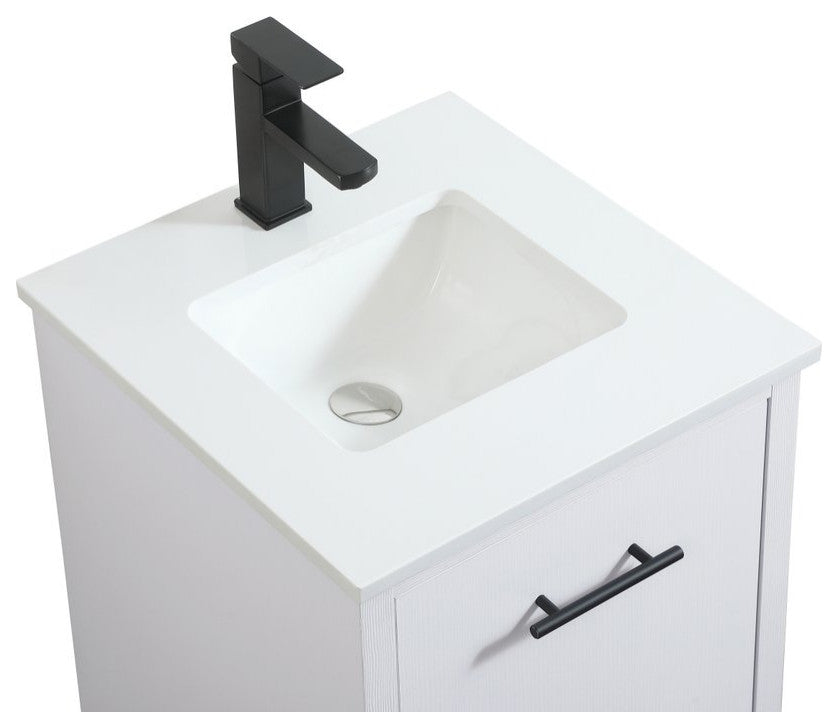 Home Living 19" Midcentury Modern White-Light Bathroom Vanity
