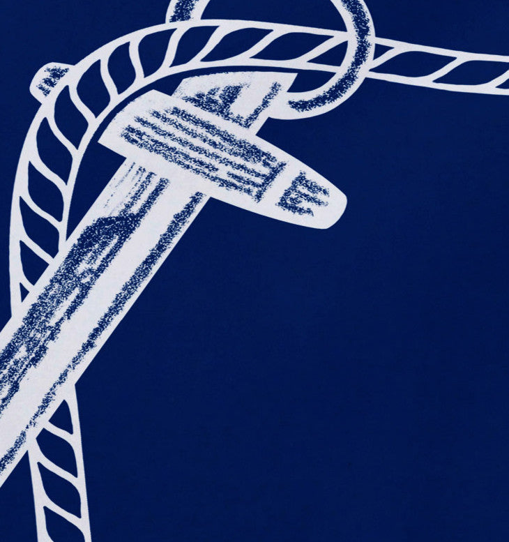 18"x14" Anchored, Geometric Print Placemat, Blue, Set of 4