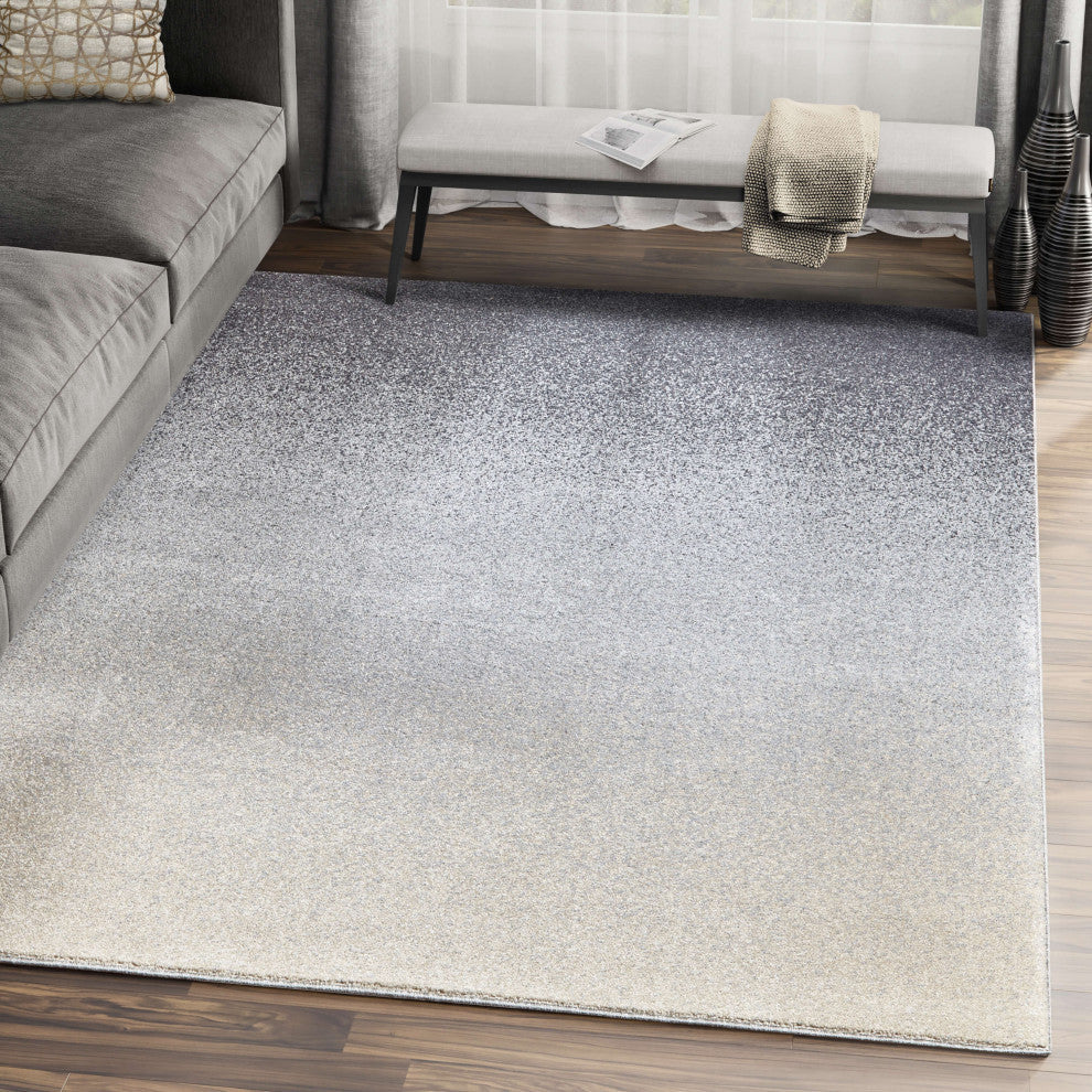 Abani Quartz QRZ130A Shades of Grey Ombre Contemporary Area Rug