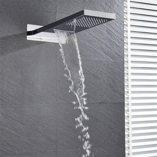 Vasto 22" Chrome Digital Waterfall Rainfall Shower System, 3 Body Jets, Non LED
