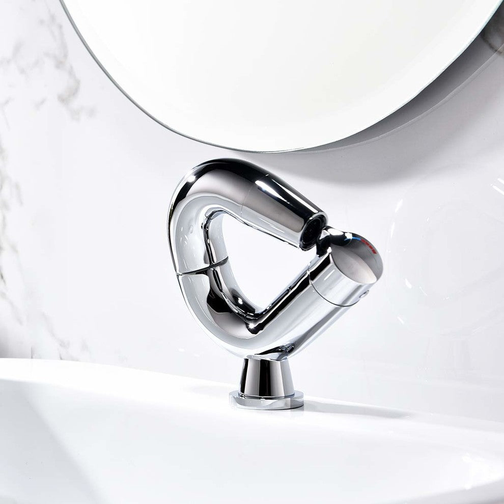 Sestos Deck Mounted Bathroom Sink Faucet