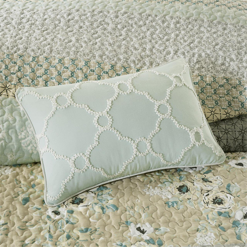Madison Park Willa Transitional Floral 6-Piece Coverlet Set, Yellow