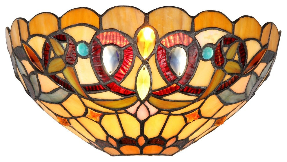 CHLOE Lighting SERENITY Tiffany-style 1 Light Victorian Wall Sconce 12" W