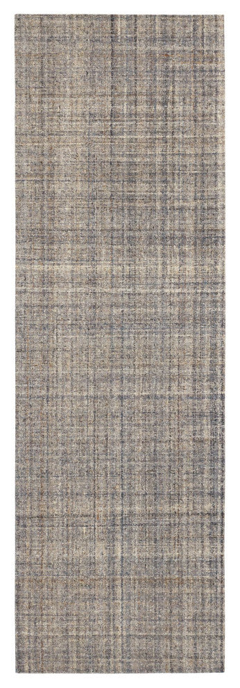 Dash & Albert Harris Blue/Brown Hand Hooked Wool Rug, Blue, Runner-2'6" x 8'