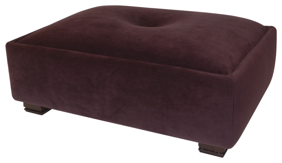 Grand Deco Tufted Suede Footstool - Available in 7 colors, Purple