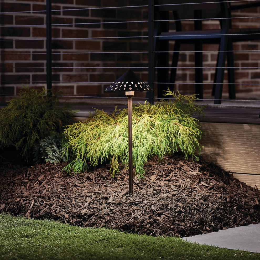 Textured Tannery Bronze 3000K Cast Hammered Roof LED