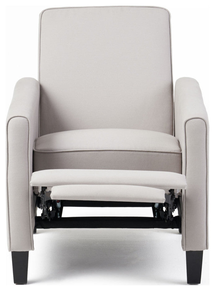 Susan Fabric Recliner, Set of 2, Light Gray and Dark Brown