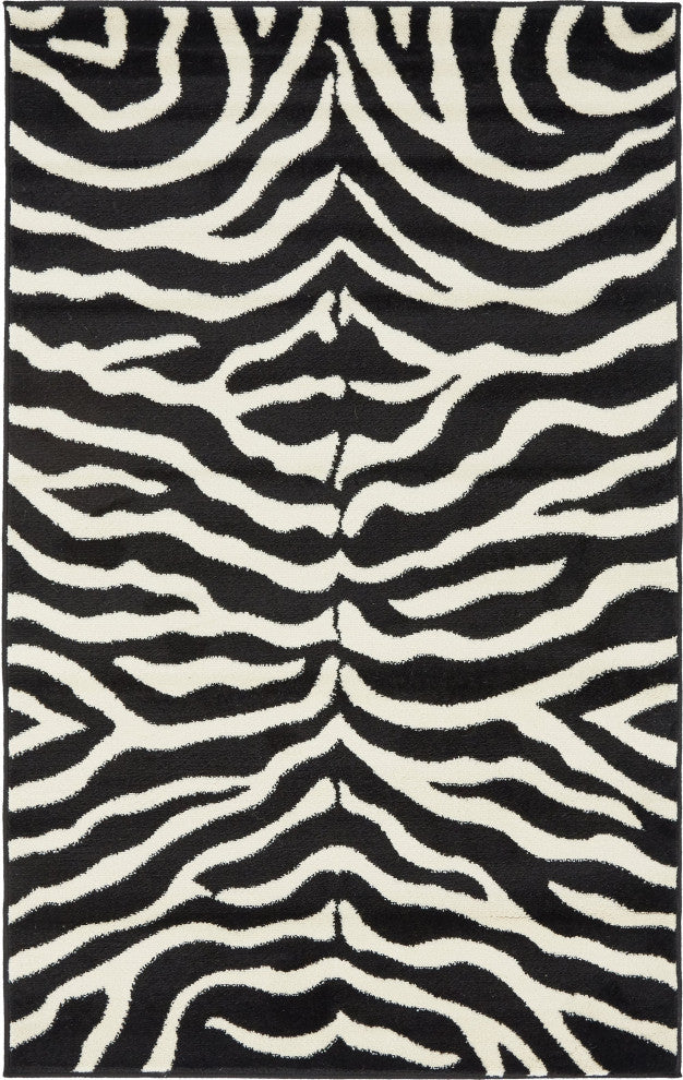 Rug Unique Loom Wildlife Black Rectangular 3' 3 x 5' 3