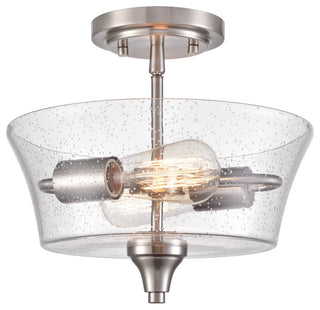 Caily Collection 2-LIght 11" Brushed Nickel Semi-Flush