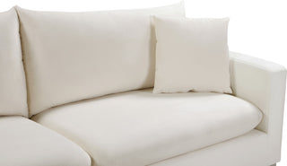 Naomi Velvet Upholstered Sofa, Cream