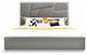 Modrest Chrysler Modern Gray Bonded Leather Bed, Queen